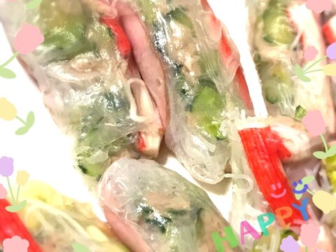 子供と一緒に作れる☆簡単巻くだけ生春巻き〜♪(2)
